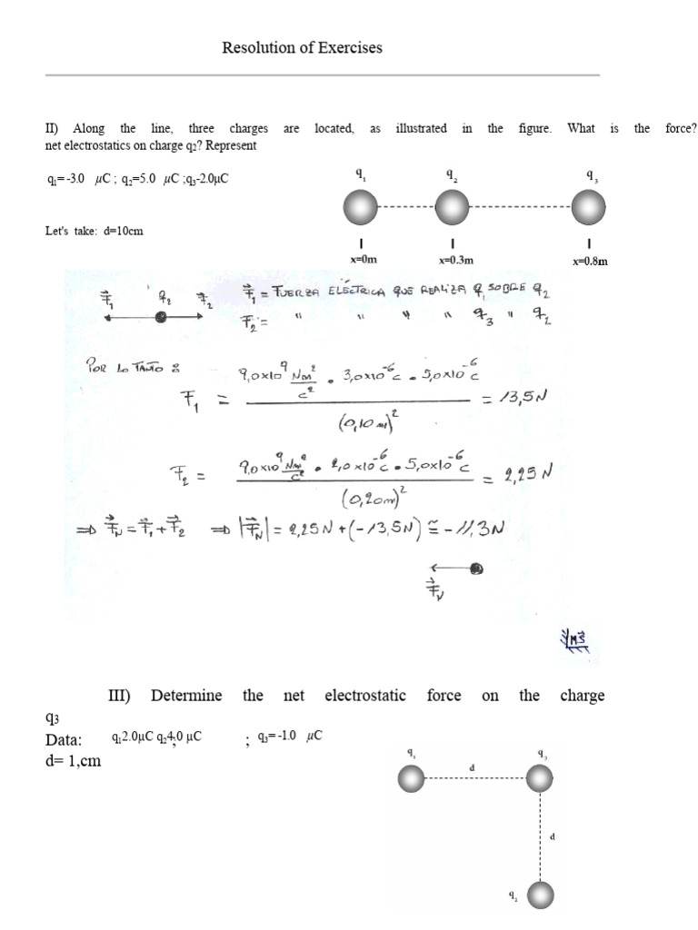 Electrostatic Force Calculations and Concepts | PDF