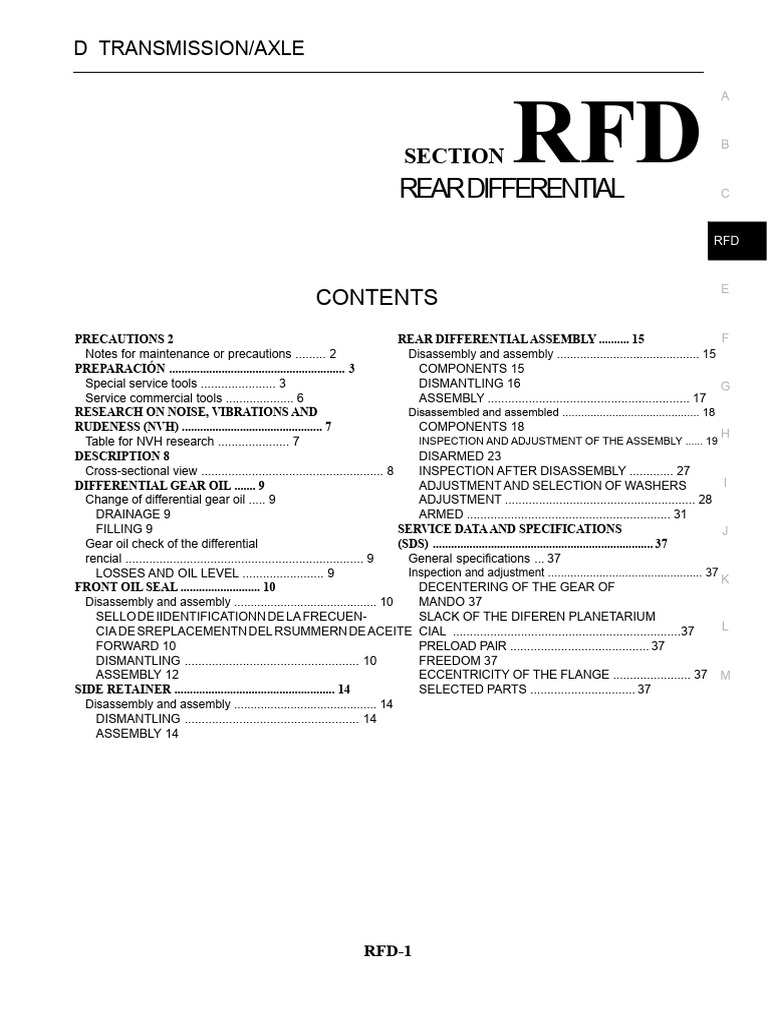 Rear Differential Maintenance Guide | PDF | Gear | Axle