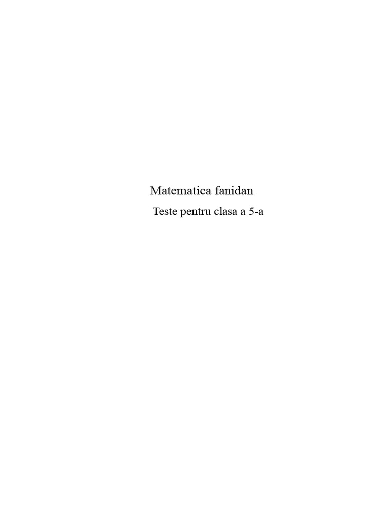 5 Sinf Matematica Fanidan Test Soruları Toplamı 2 | PDF