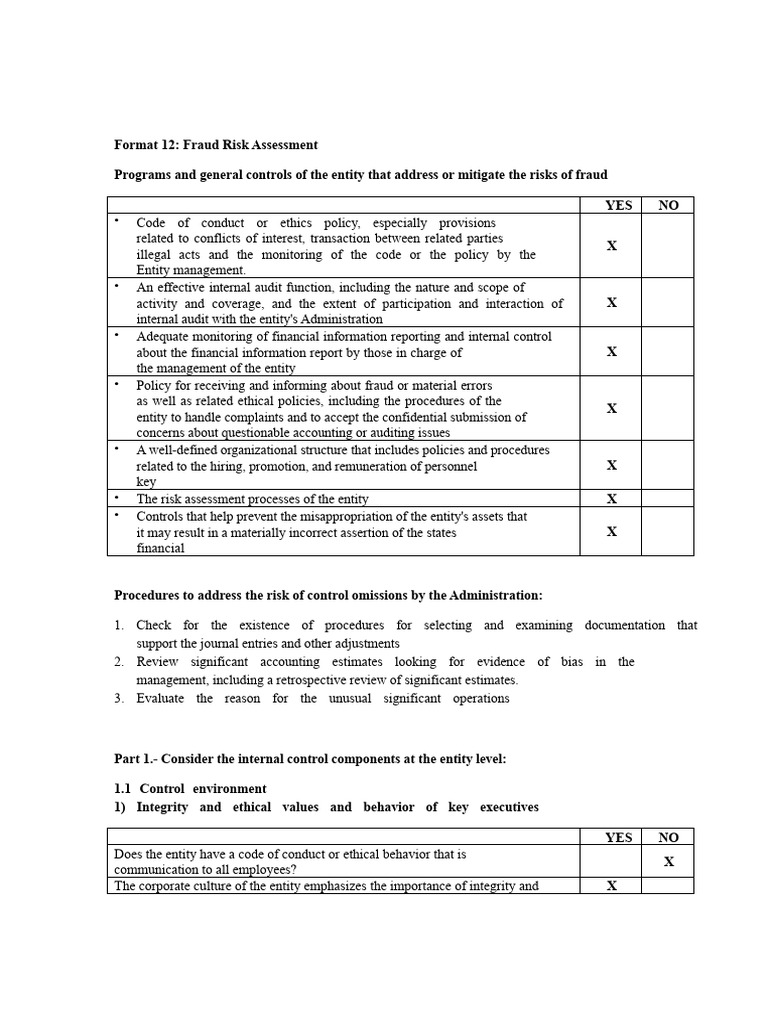 Fraud Risk Assessment Guidelines | PDF | Internal Control | Internal Audit