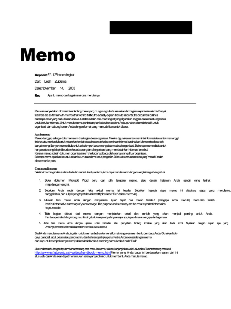 Menulis Memo | PDF