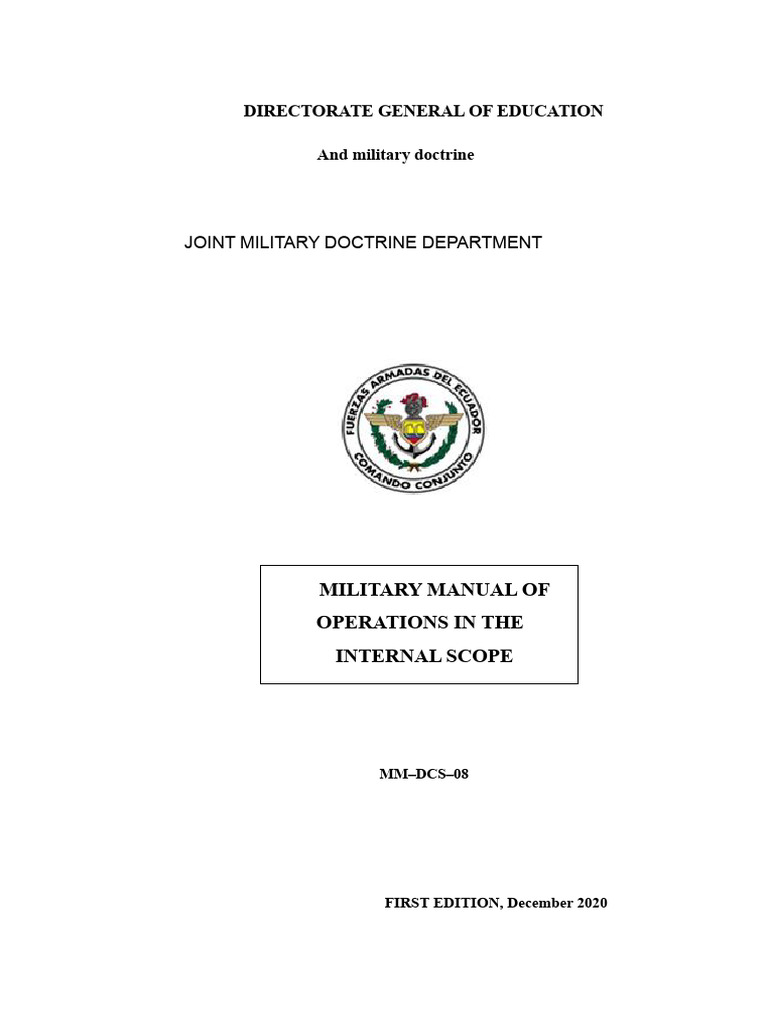 Ecuador Military Operations Manual | PDF | State Of Emergency ...