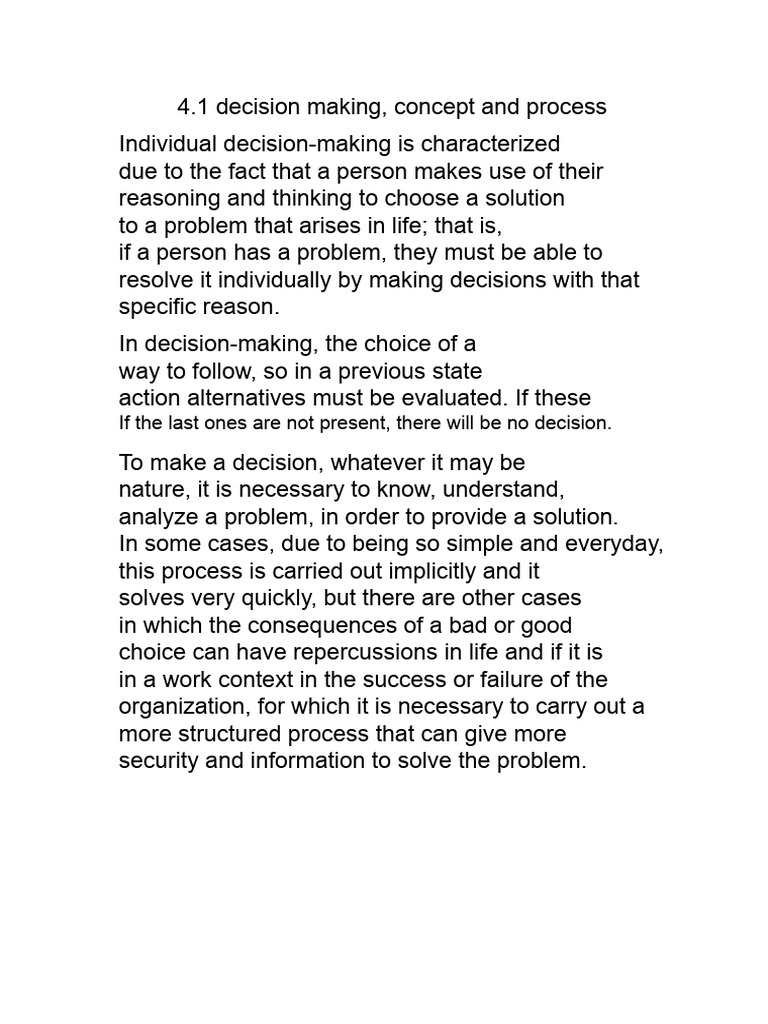 Individual Decision-Making Process | PDF | Decision Making | Reason