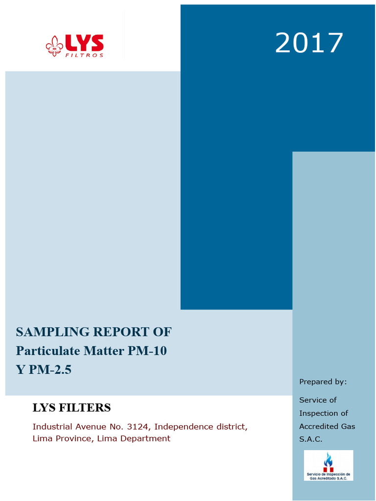 Report On The Sampling of Particulate Material PM10 and PM2.6 in Lys ...