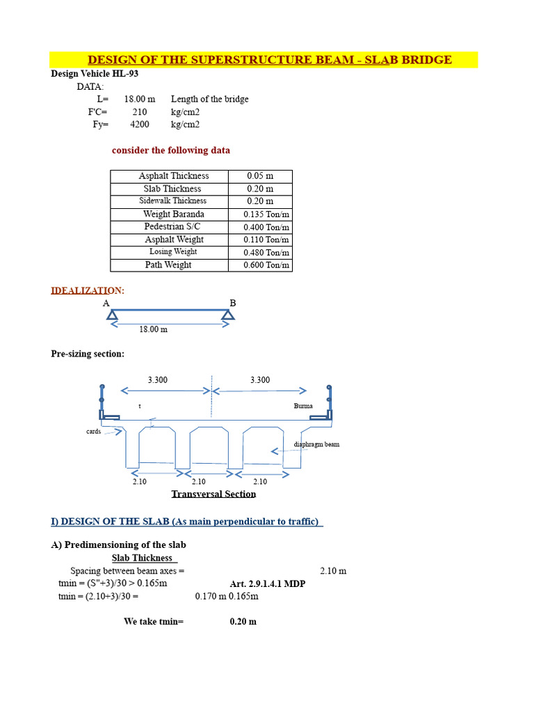 Superstructure Beam-Slab Bridge Design | PDF | Beam (Structure) | Bending