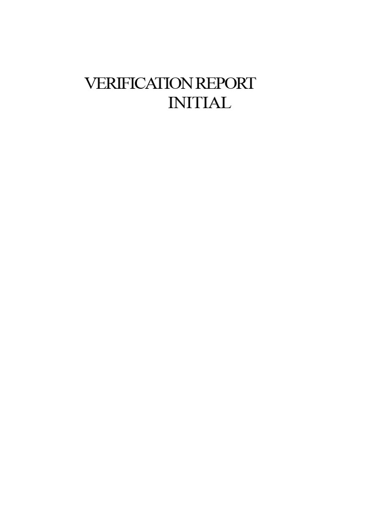 Initial Verification Report | PDF | Electricity | Electrical Engineering