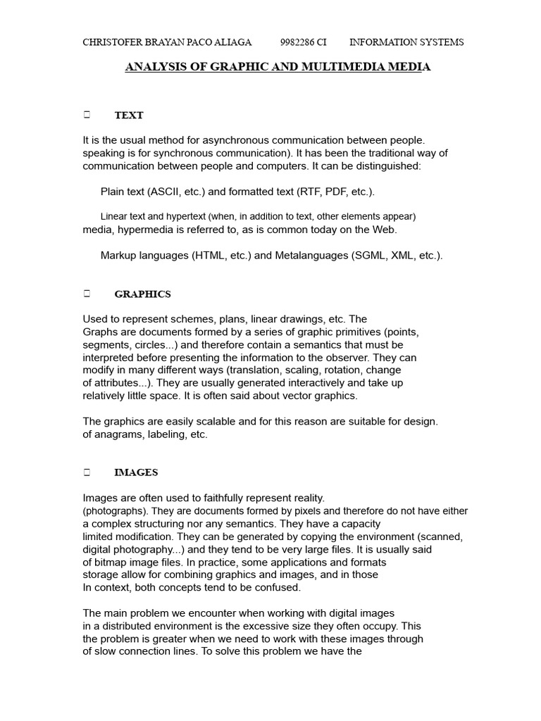 ANALYSIS OF GRAPHIC AND MULTIMEDIA MEDIA | PDF | Image Editing | 3 D ...
