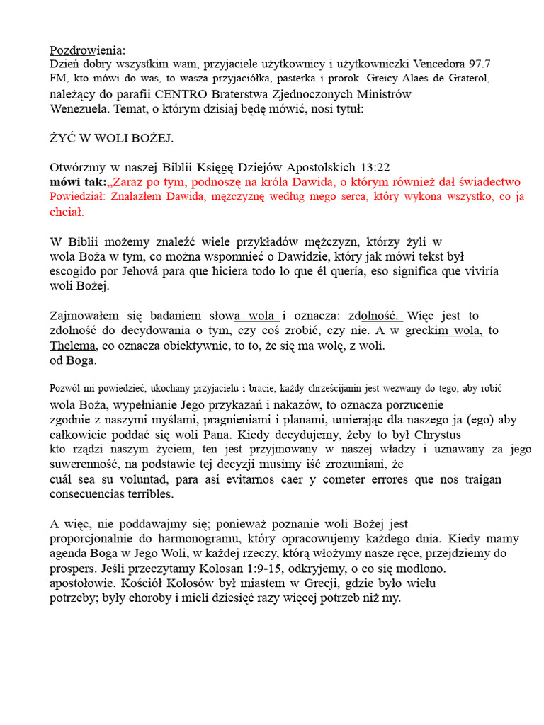 Żyć W Woli Bożej | PDF