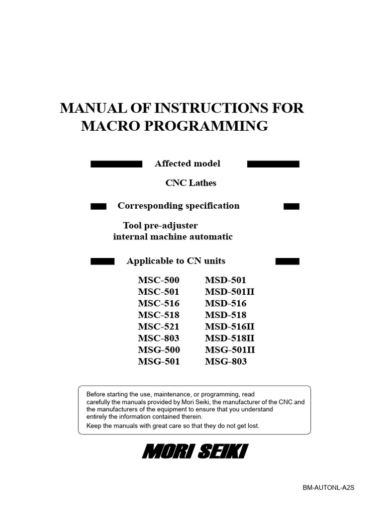 CNC Lathe Macro Programming Manual | PDF | Coordinate System ...