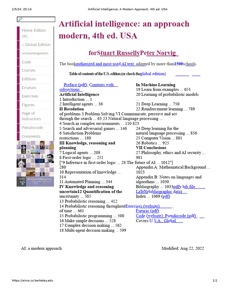 AI: A Modern Approach, 4th Edition | PDF | Artificial Intelligence ...