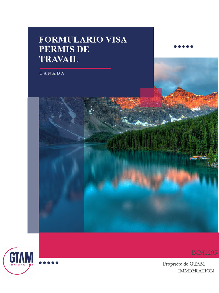 Demande de visa de travail Canada IMM1295 | PDF | Visa (Document)