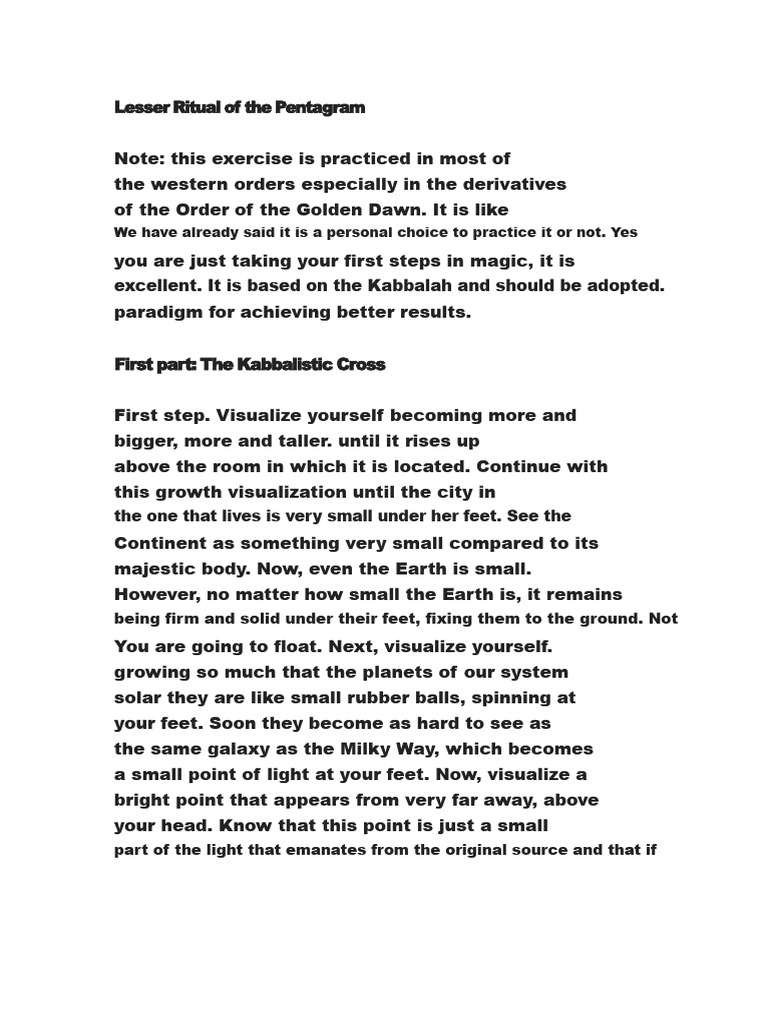 Kabbalistic Lesser Pentagram Ritual Guide | PDF | Kabbalah