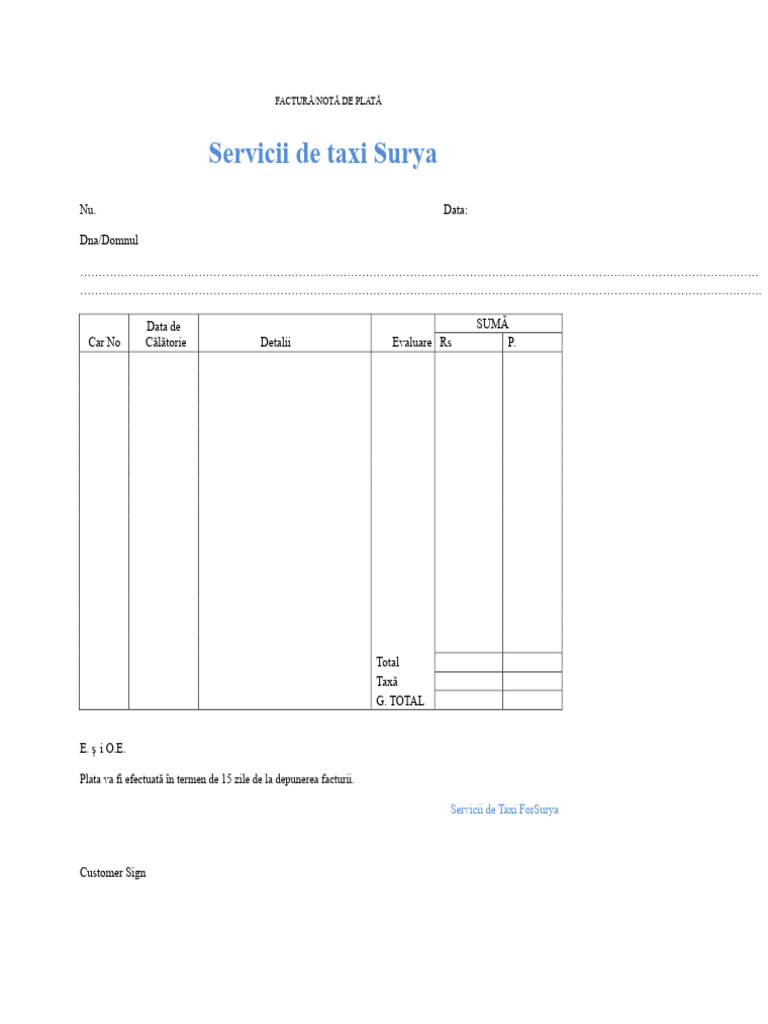 Facturi de Călătorie | PDF