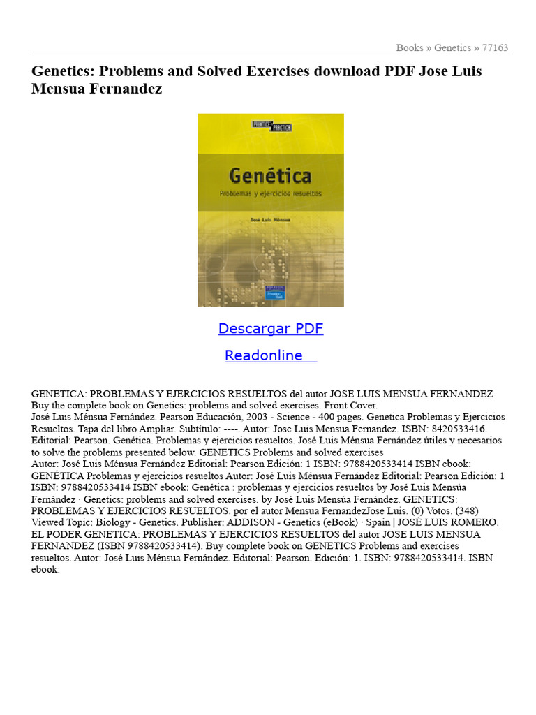Genetics-Problems-and-Solved-Exercises.pdf | PDF