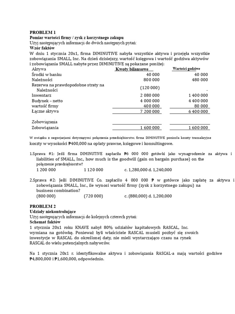 Przykładowe Problemy | PDF