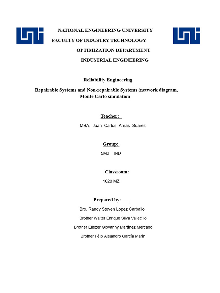 Repairable Systems and Non-Repairable Systems | PDF | Markov Chain ...
