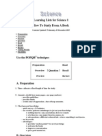 Learning Lists For Science 1 How To Study From A Book: Use The POPQR Technique