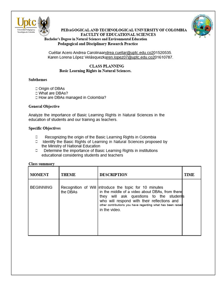 DBA CLASS PLANNING.docx | PDF | Human Communication | Cognition