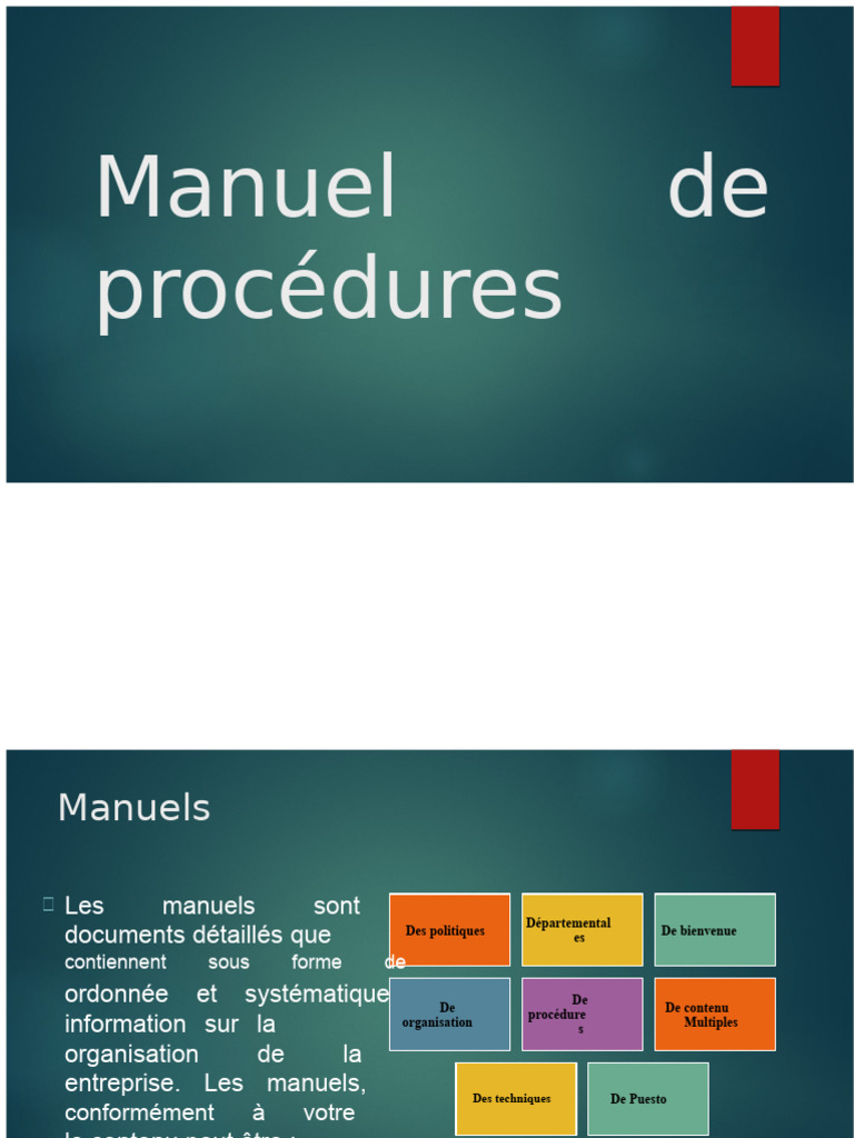 Importance des Manuels de Procédures | PDF