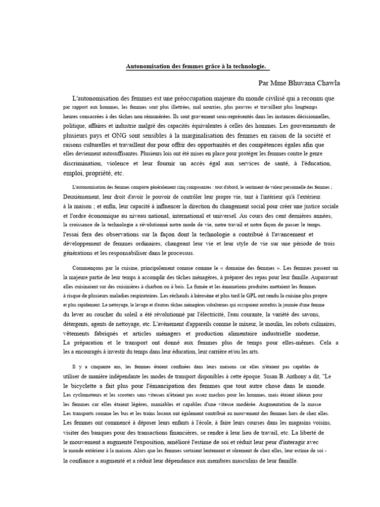 Autonomisation des femmes par la technologie | PDF | La violence