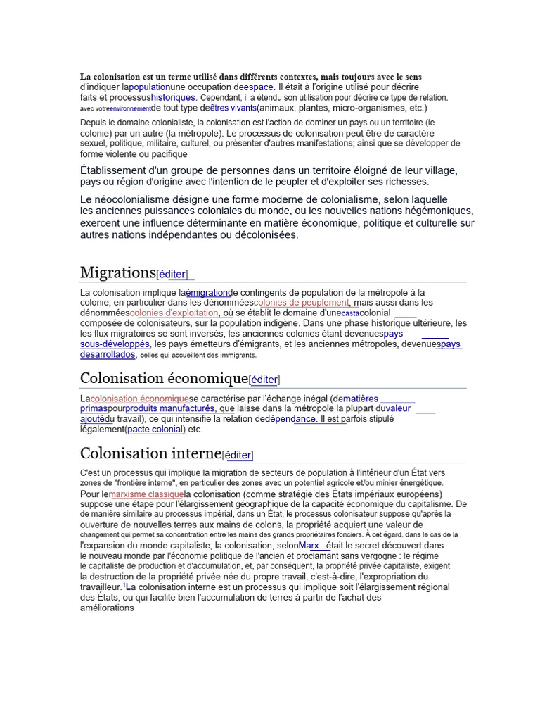 Comprendre la colonisation et ses impacts | PDF | Colonisation ...