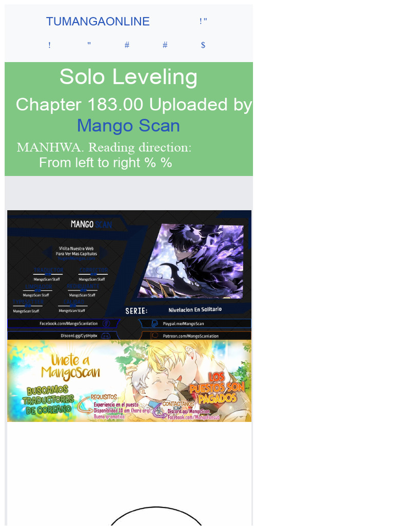 Solo Leveling Chapter 183.00 Mango Scan PDF