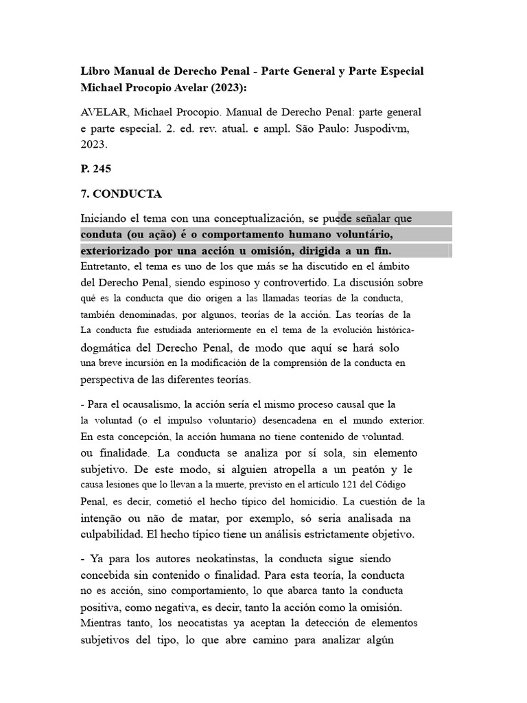 Libro Manual de Derecho Penal - Parte General y Parte Especial ...