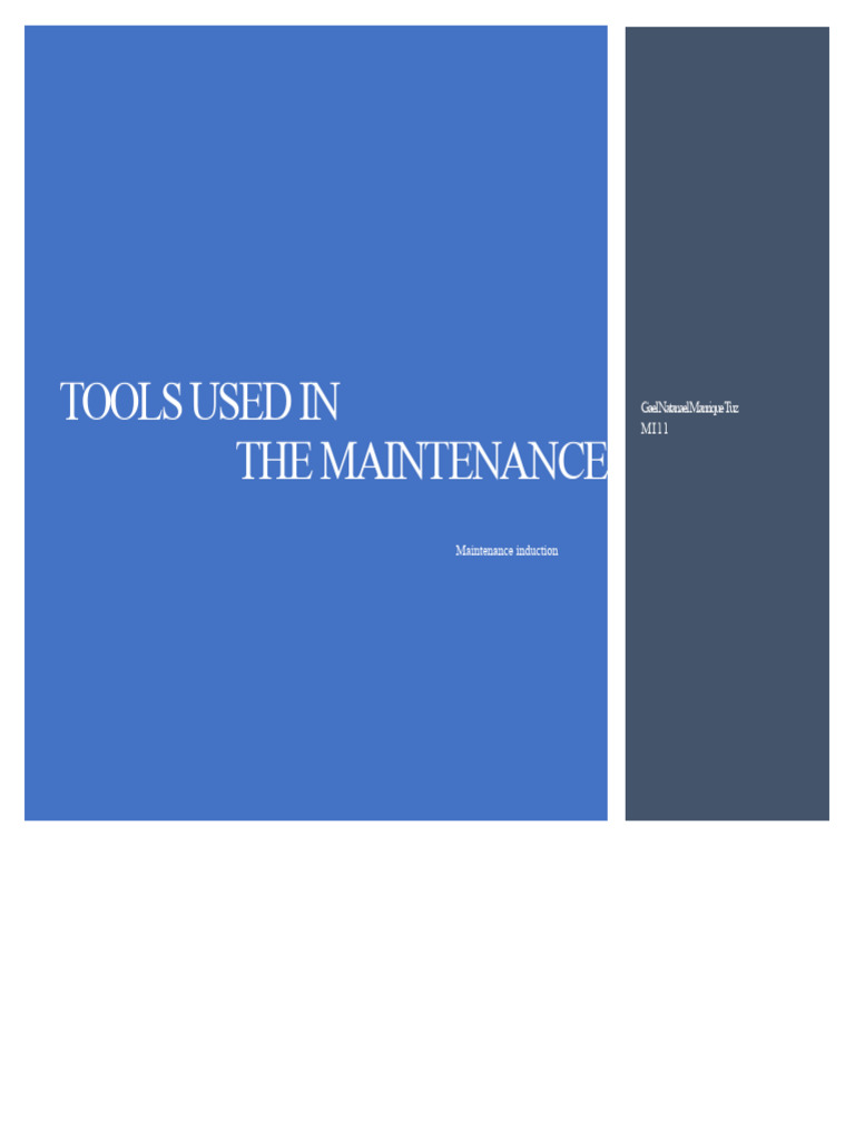 Tools Used in Maintenance | PDF | Tools | Drill