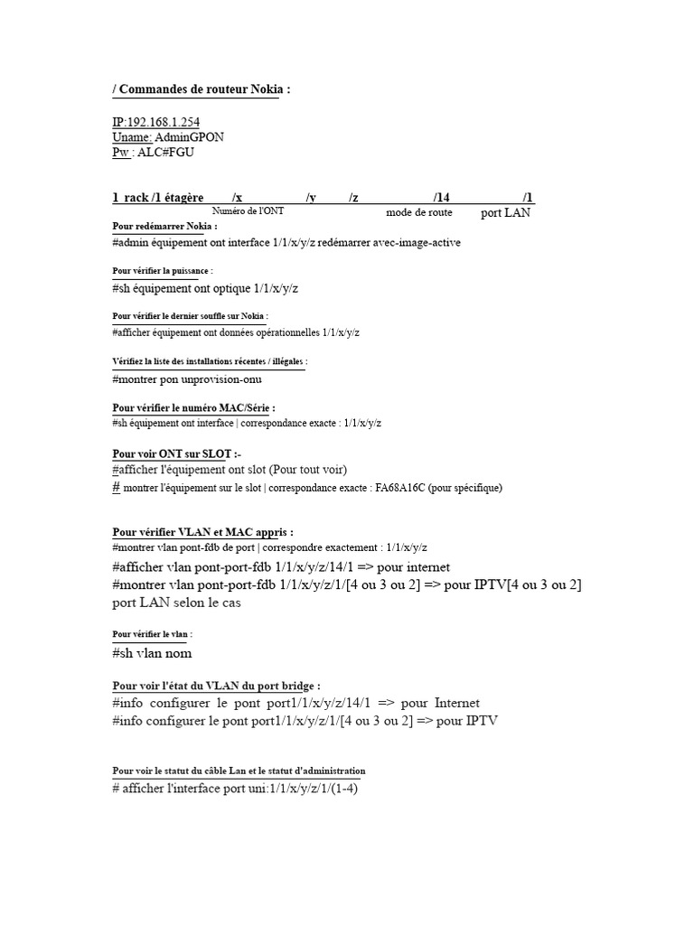 Commandes de configuration routeur Nokia | PDF | Protocoles Internet ...