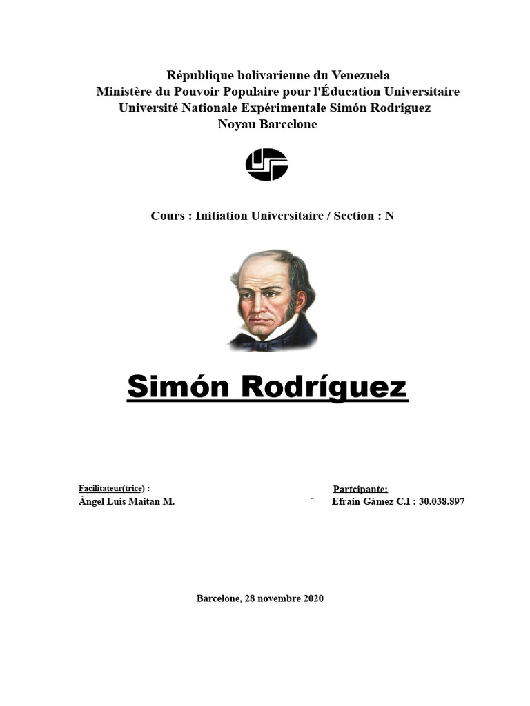 Vie et héritage de Simón Rodríguez | PDF