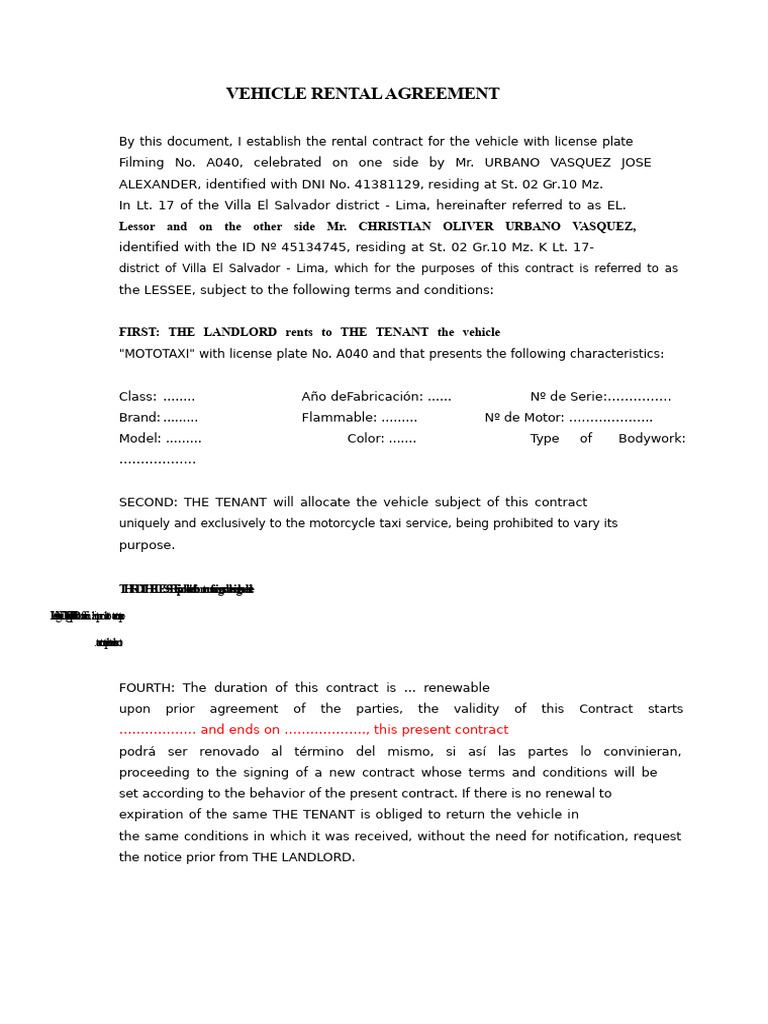 Car Rental | PDF | Lease | Landlord