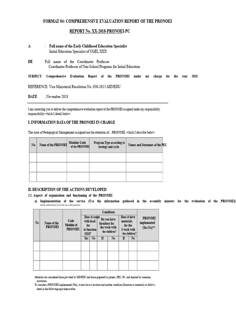 1.- Format 04_Integrated Evaluation Report | PDF