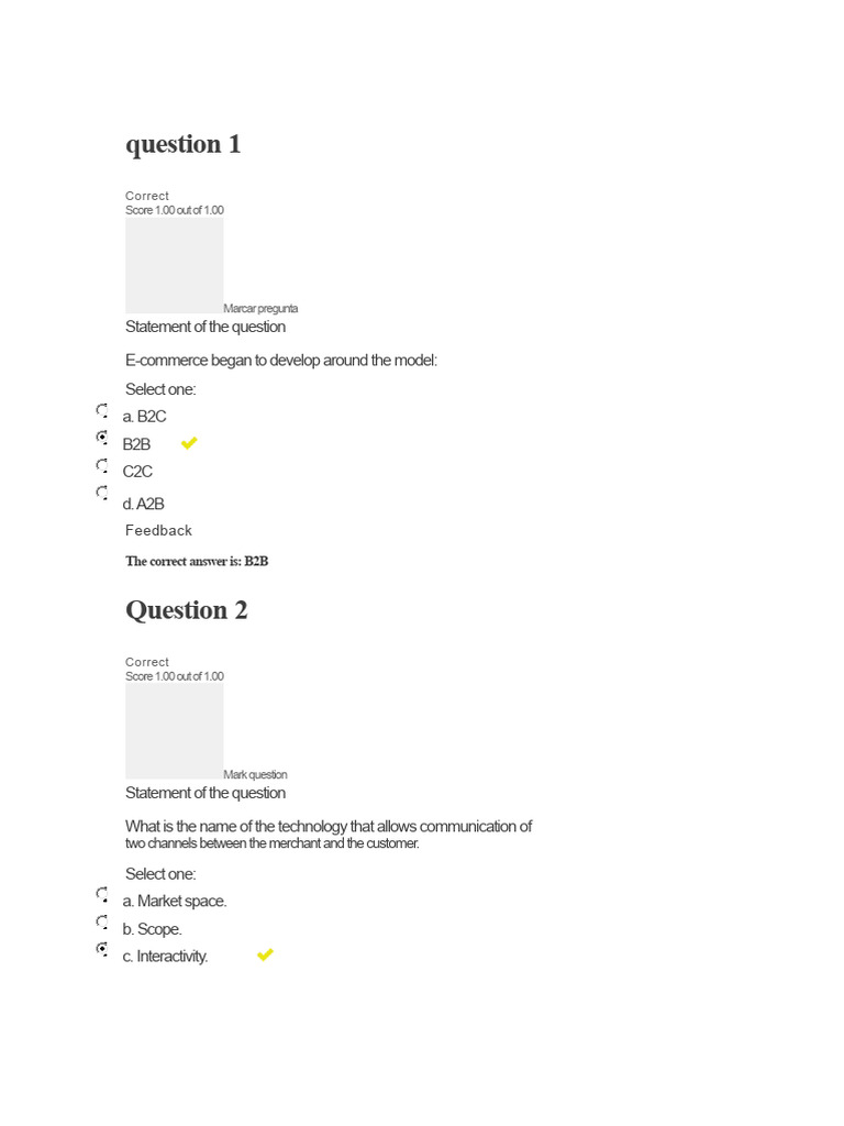 exam 2 e-commerce | PDF | E Commerce | Business