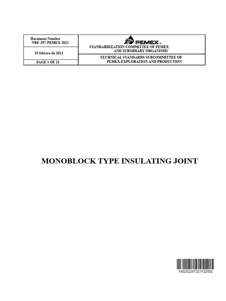 Monoblock Insulating Joint Standards | PDF | Electric Current ...