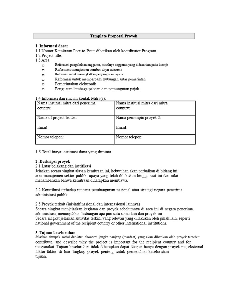 Template Proposal Proyek Manajemen Publik | PDF