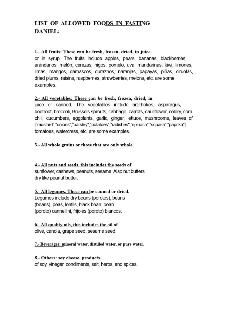 Daniel's fast | PDF