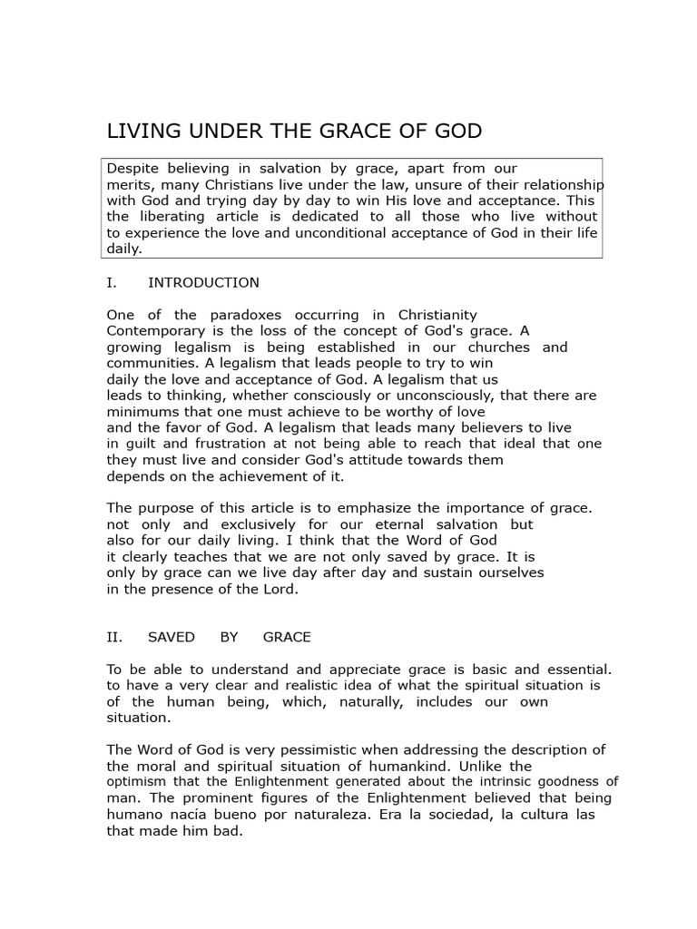 Embracing God's Grace Daily | PDF | Grace In Christianity | Salvation