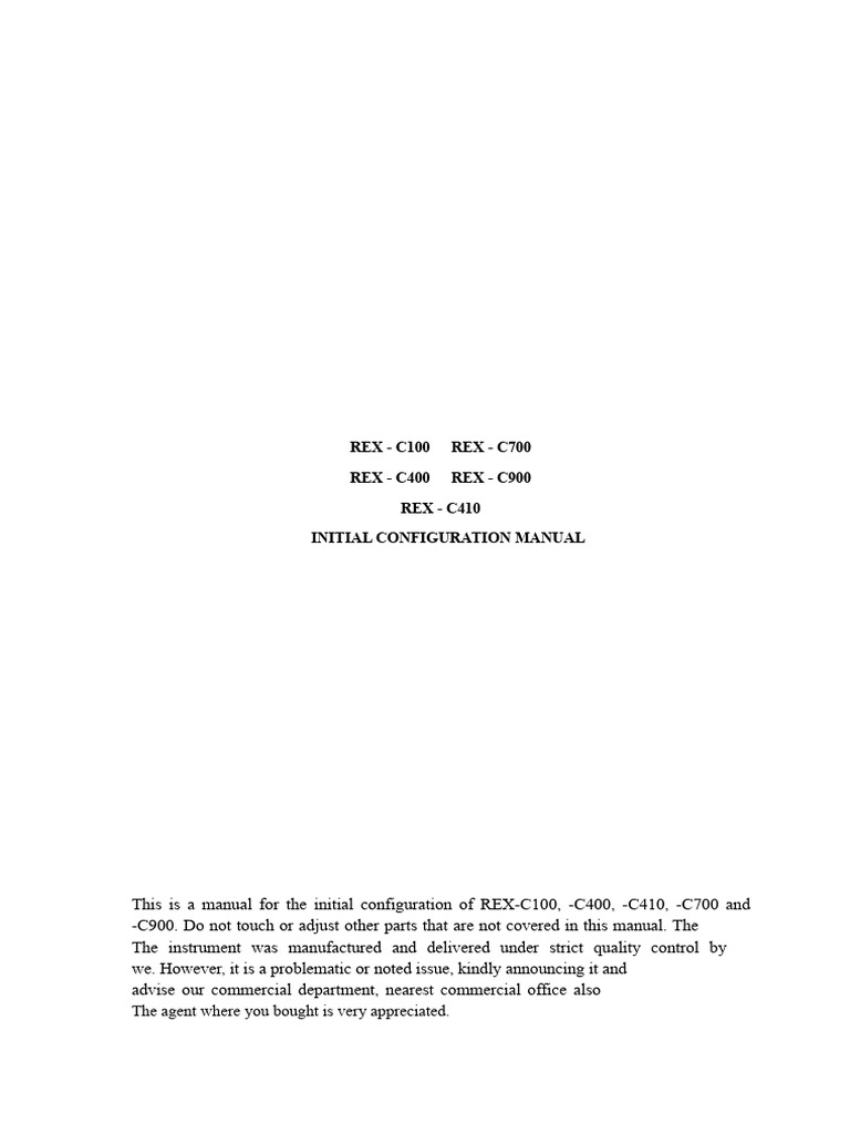 REX Controllers Initial Configuration Guide | PDF | Relay | Parameter ...