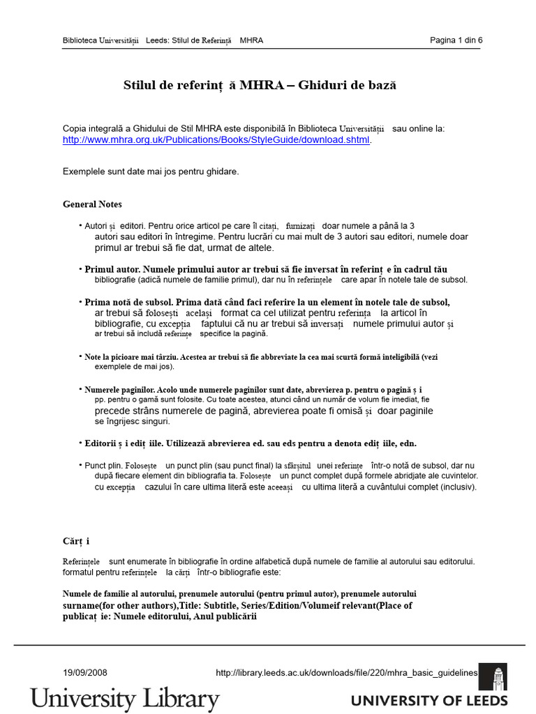 Ghid de Referințiere MHRA | PDF