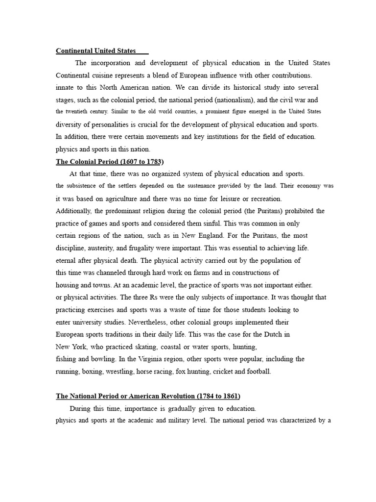 History of Physical Education in the U.S. | PDF