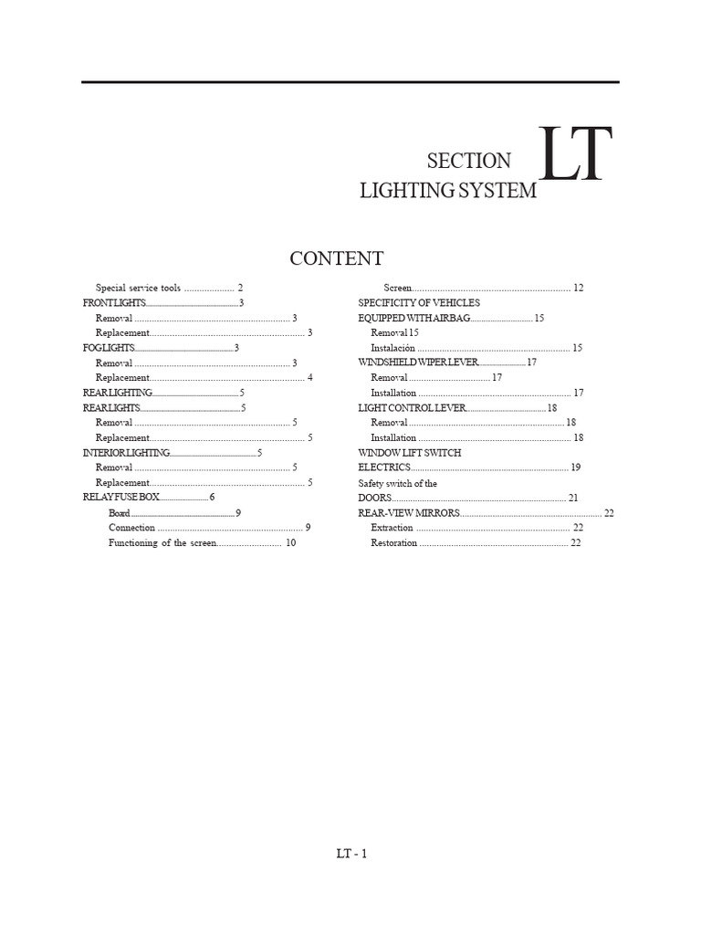 Vehicle Lighting System Guide | PDF | Switch | Electrical Connector