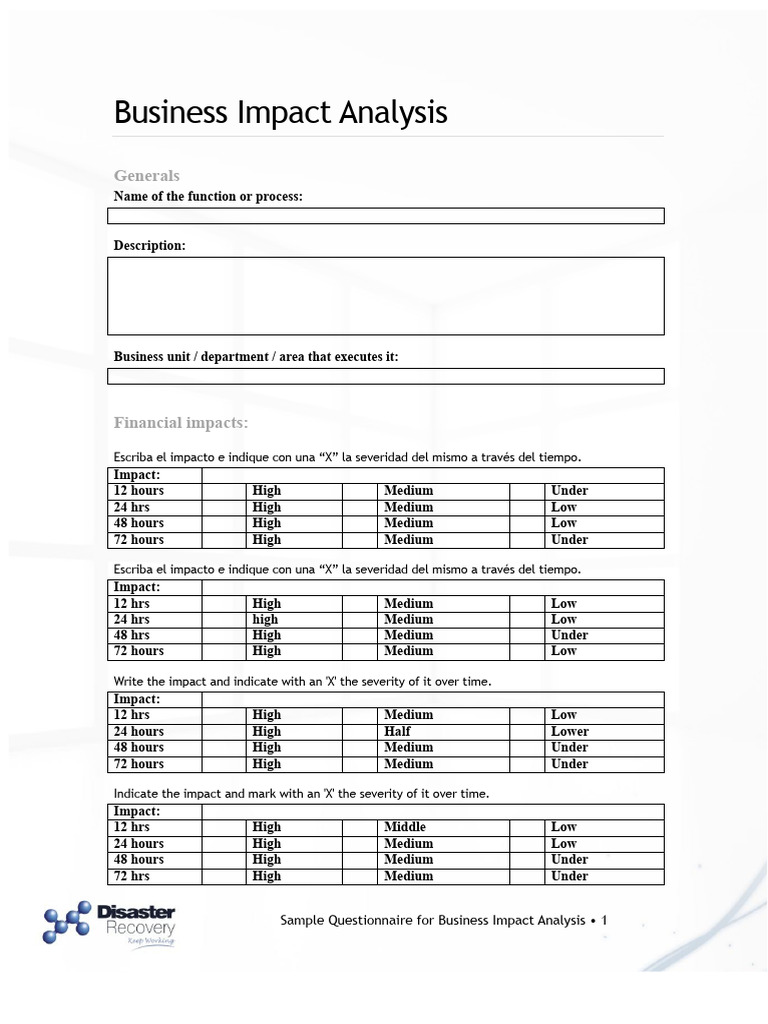 Business Impact Analysis Overview | PDF | Computing
