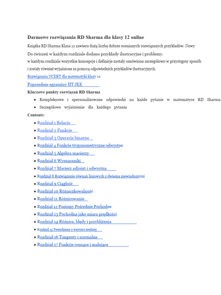 Rozwiązania Rd Sharma Klasa 12 | PDF