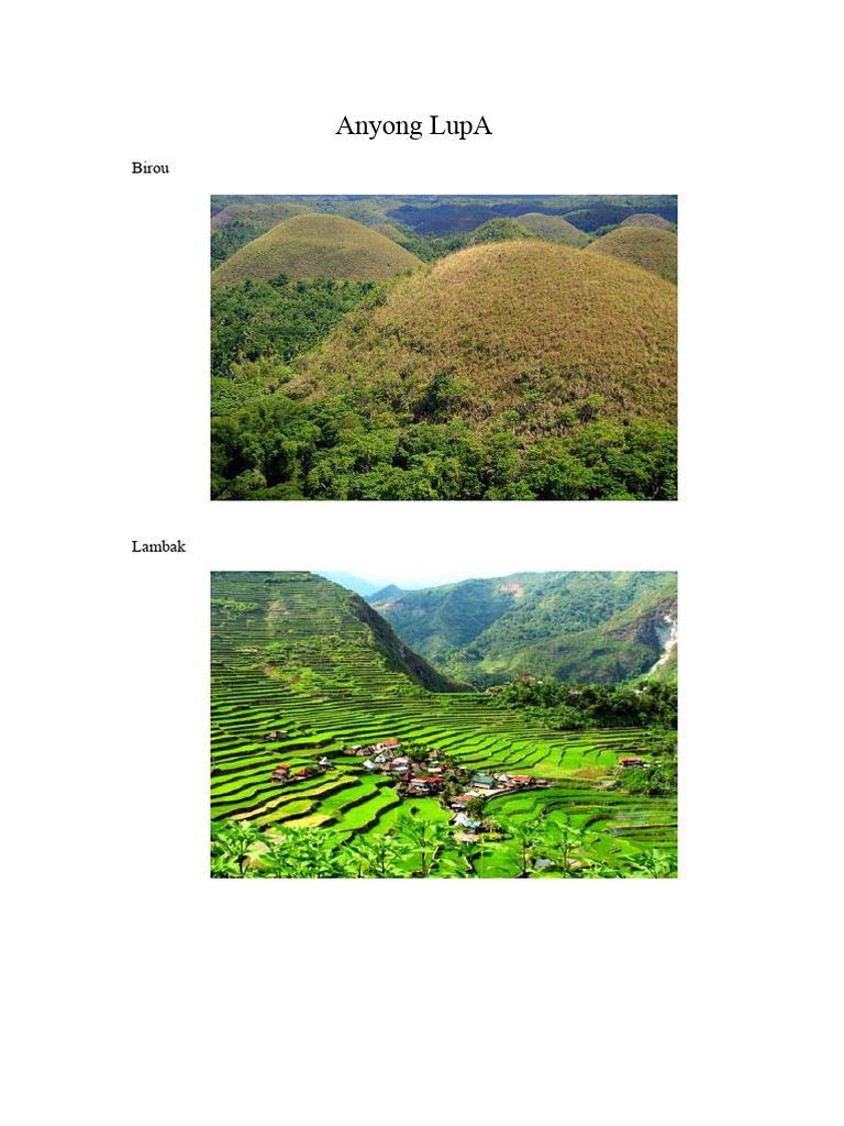 Anyong Lupa Și Anyong Tubig | PDF