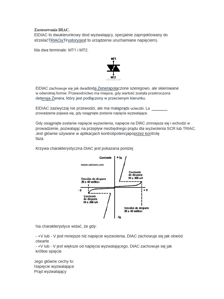 Zastosowania DIAC | PDF