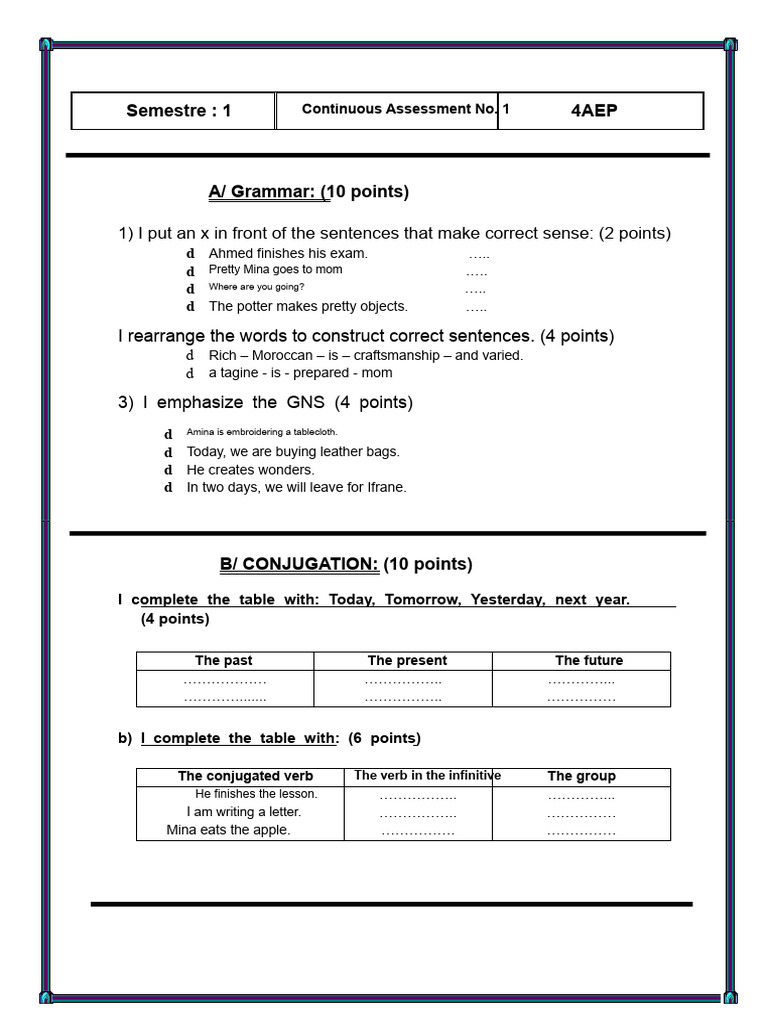 CC1 S1 4aep | PDF | Language Mechanics | Grammar