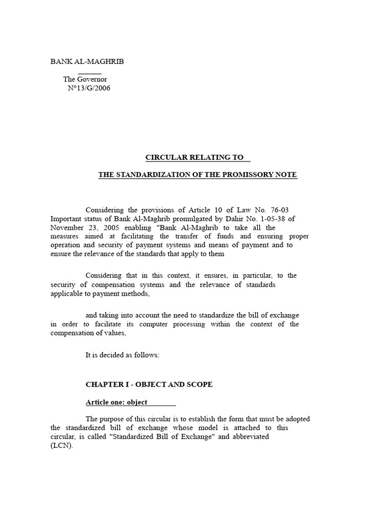 Standardized Promissory Note Guidelines | PDF | Negotiable Instrument ...