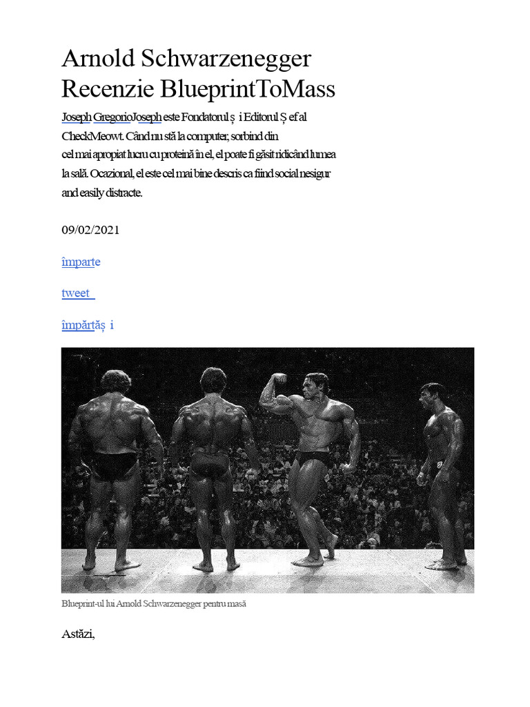 Recenzia Blueprint To Mass A Lui Arnold Schwarzenegger - CheckMeowt | PDF