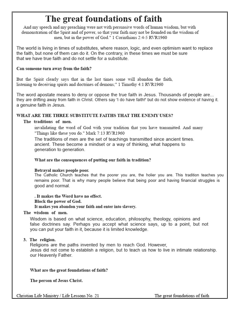 Foundations of True Faith in Christ | PDF | Faith | Jesus