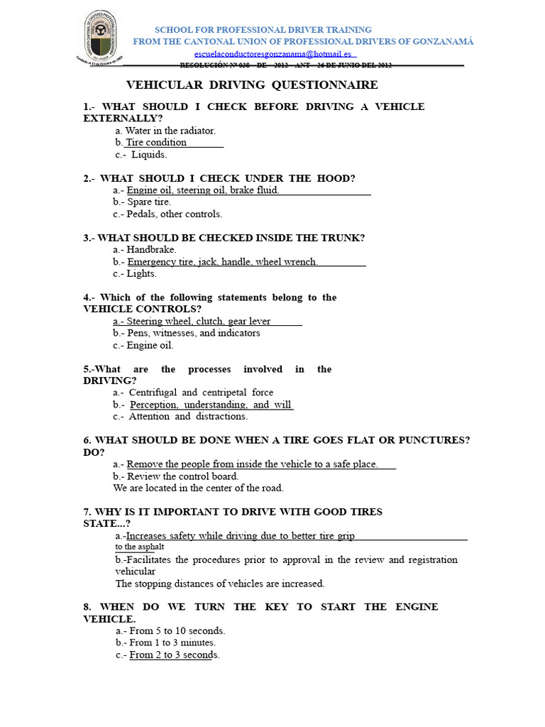 Professional Driver Training Checklist | PDF | Traffic | Road